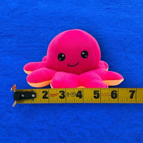 Goffa 7" Octopus Pink Orange Plush Stuffed Animal Stitched Eyes Ocean Toy - Picture 7 of 7